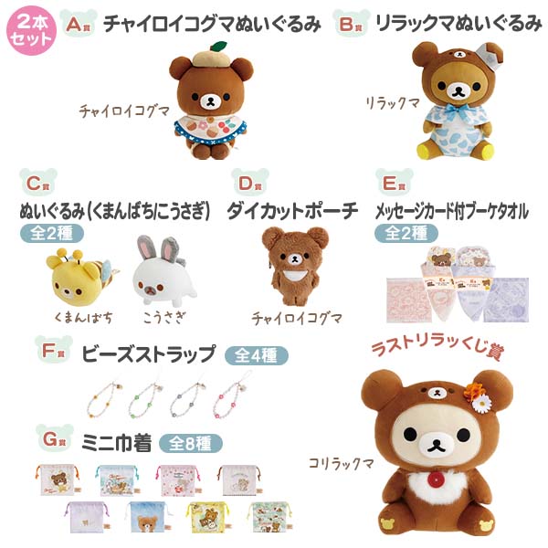 [2 bottles] Neo Rilakkuma Lottery Part 12 (Rilakkuma & Chairoikoguma 10th Anniversary (2-bottle set))
