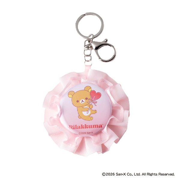 Rilakkuma Rosette Ribbon with Pin Badge (Heart)