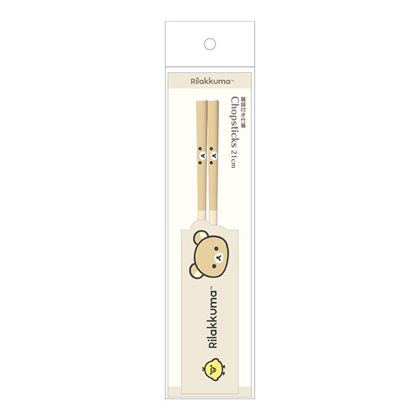 Rilakkuma bamboo chopsticks with chopstick case (NEW BASIC RILAKKUMA - Face)