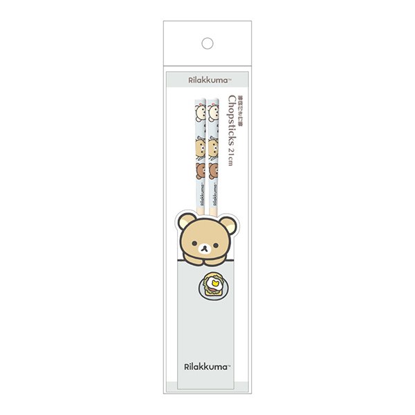 Rilakkuma bamboo chopsticks with chopstick case (NEW BASIC RILAKKUMA - Everyone Together)