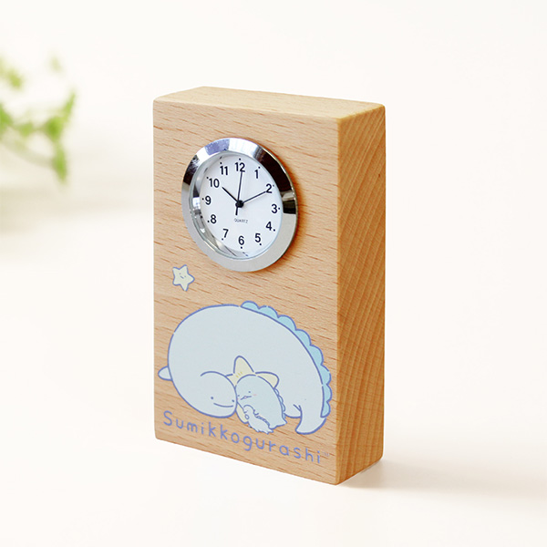 Sumikkogurashi Wooden Clock (Lizard and Mother) [Scheduled for delivery mid-July 2026]